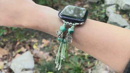 Ceramic Bead & Tassel Apple Watch Strap - Spring Sprout